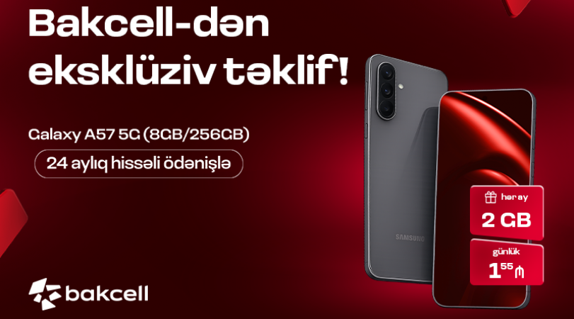 <p>Bakcell Samsung Galaxy A57 5G üçün xüsusi kampaniyaya start verib</p>
